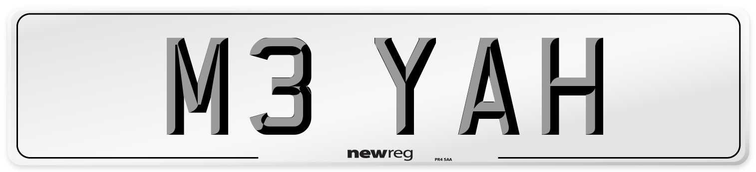 M3 YAH Number Plate from New Reg